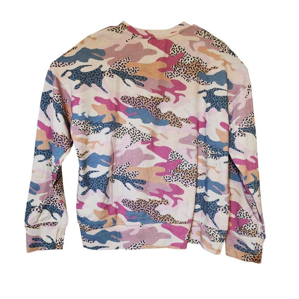 Sundry Camo Animal Print Crewneck Sweatshirt Costal Grandmother Cottagecore Art - Picture 4 of 7